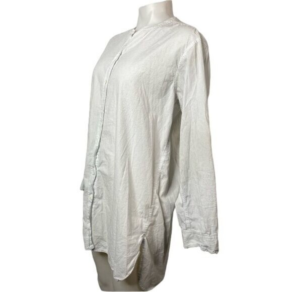 Pure DKNY Pin Striped White Button Down Boyfriend’s Shirt Dress Size M - Picture 7 of 12